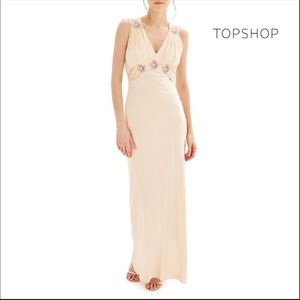 Topshop bride embroidered silk gown
